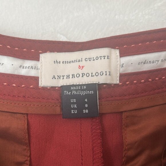 Anthropologie The Essential Culotte in Copper red burgundy Size 4 medium - Picture 8 of 9